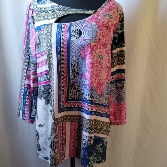 JM Collection Multicolor Patterned Blouse - Picture 5 of 11